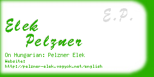 elek pelzner business card